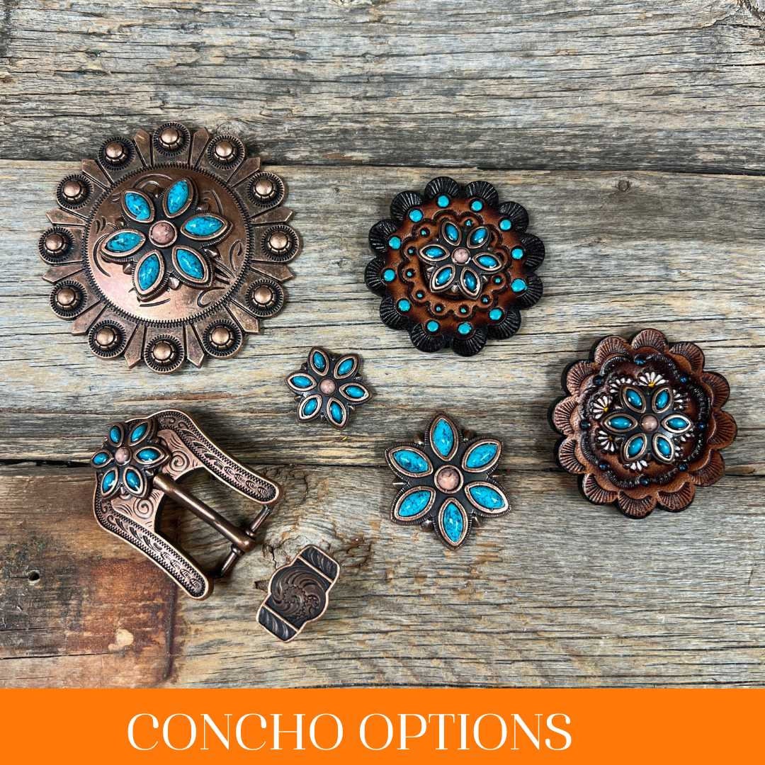Concho Für Sattel Antike Messing Concho – Western-Stern Mit Türkis Und Seil-Muster, Für Lederarbeiten Poncho Cowboy