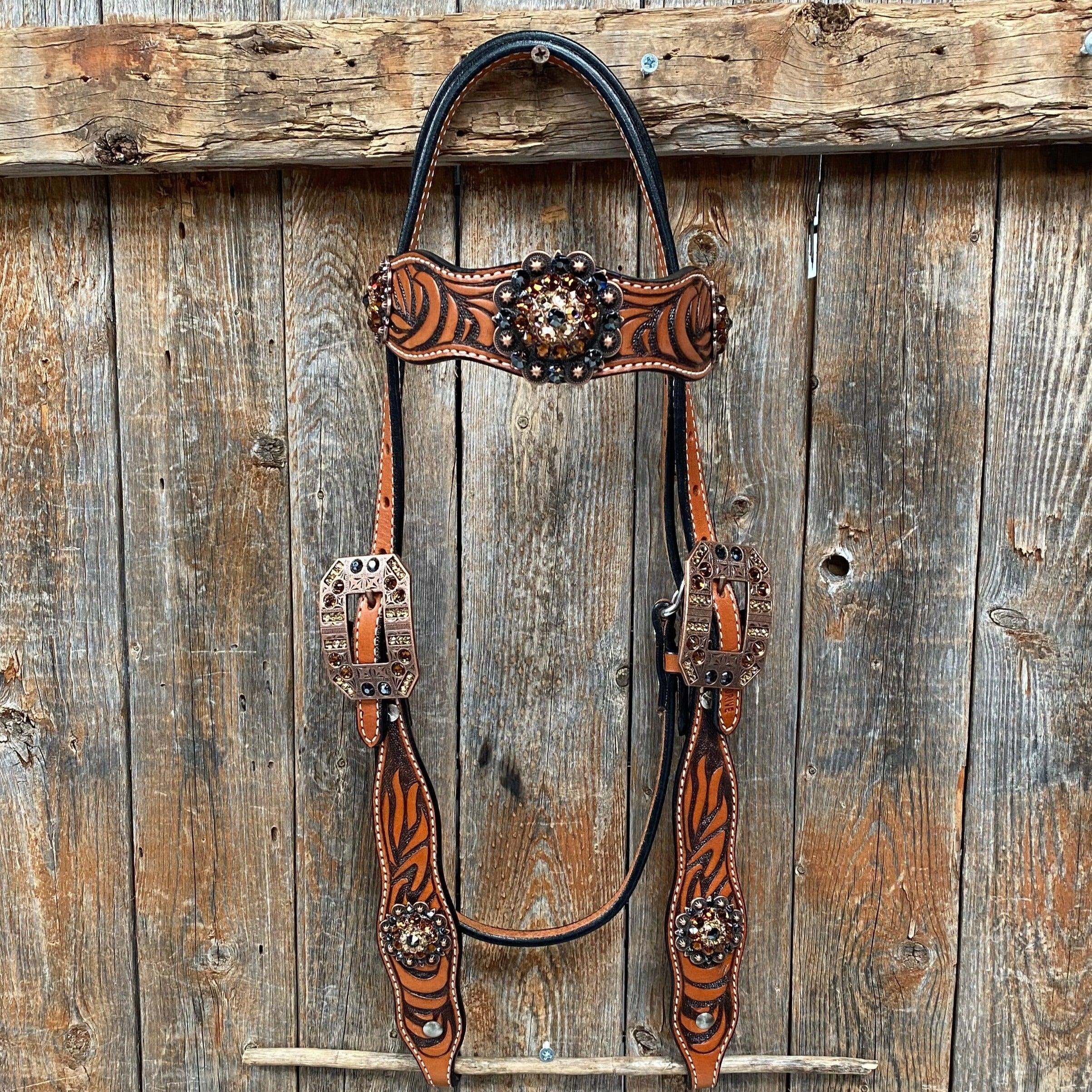 Zebra Jet Zebra Jet and Topaz Browband / Breastcollar Tack Set #BBBC544 - Etsy