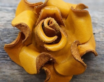 Yellow Rose Leather Flower
