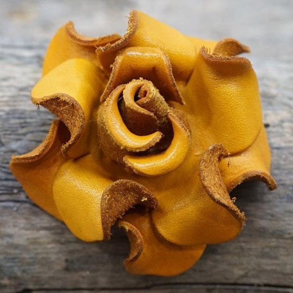 Yellow Rose Leather Flower