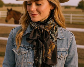35X35&quot; Golden Rod Paisley Wild Rag / Scarf WR3P
