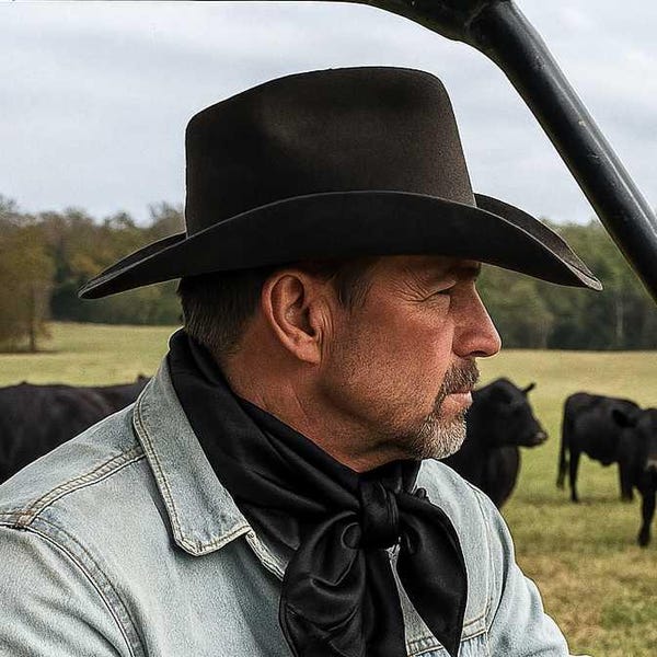 42X42" Black Jacquard XL Wild Rag / Scarf WR3516