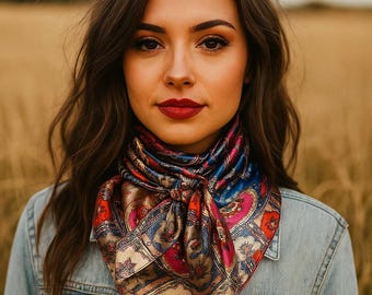 35X35" Hot Pink Paisley Wild Rag / Scarf WR909