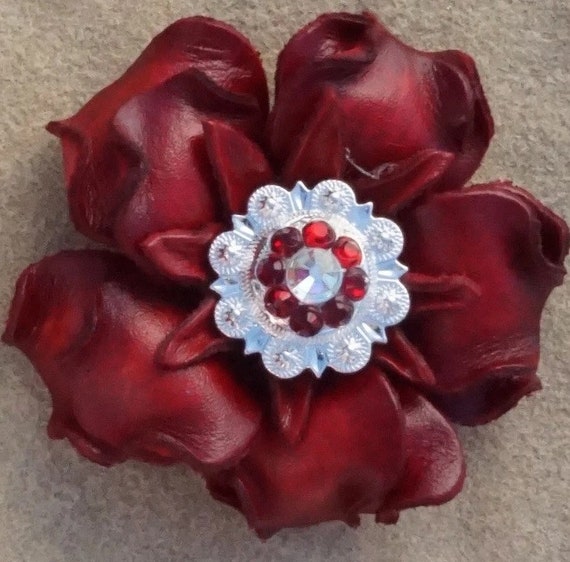Dejlig accent Betjening mulig Buy Red Gardenia Flower With Bright Silver Red & AB 1 Concho Online in  India - Etsy