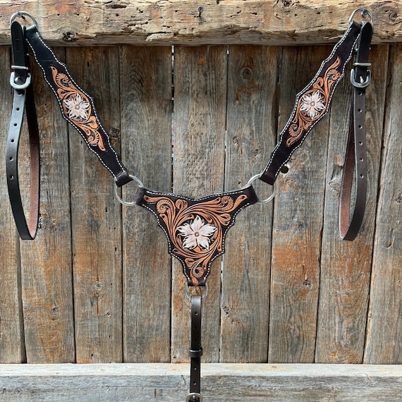 Triple Tone Floral Triangle / Gladiator Breastcollar #56275 - Etsy