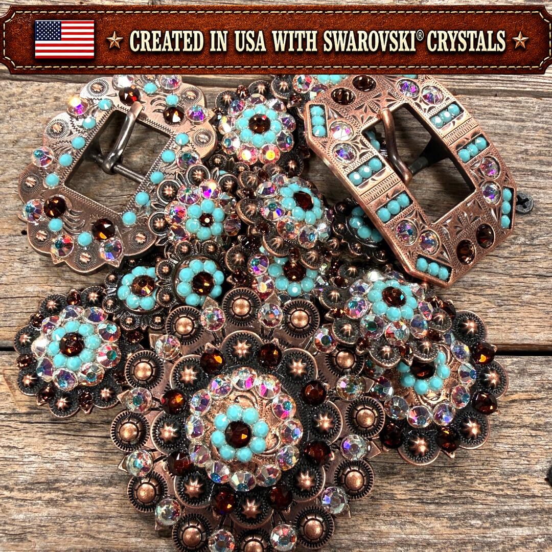 Copper Topaz Copper Topaz - Turquoise - AB - Crystal Conchos | Sizes 1