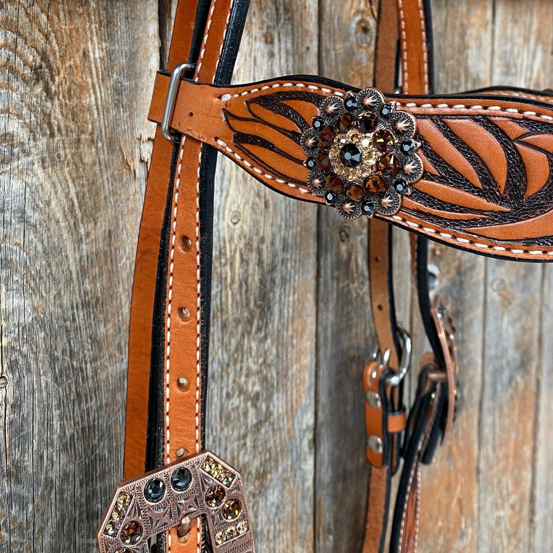 Zebra Jet Zebra Jet and Topaz Browband / Breastcollar Tack Set #BBBC544 - Etsy
