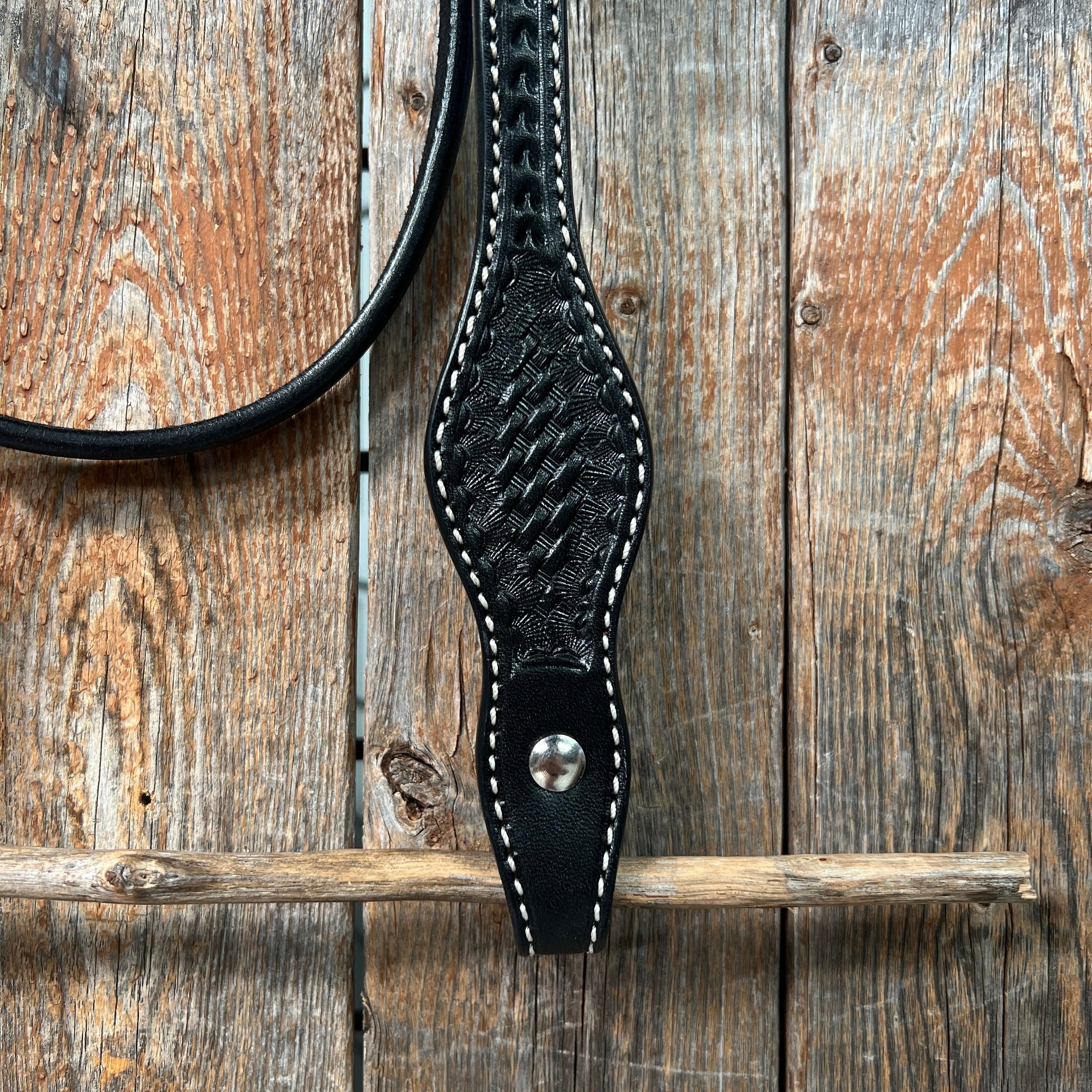 Basketweave Black Browband Headstall / Bridle - Etsy