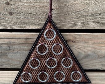 Basketweave Triangle Leather Wild Rag Hanger #WRHBW