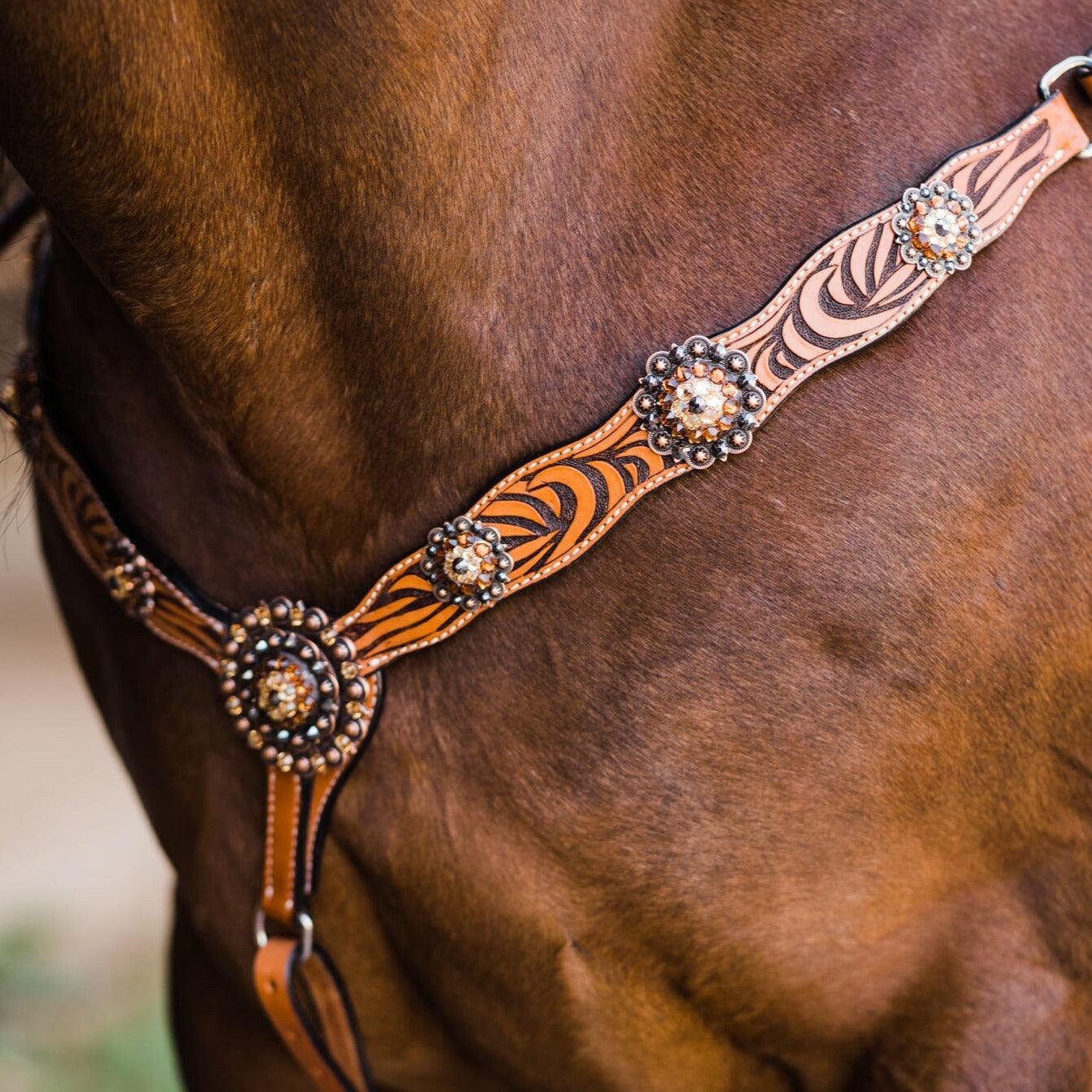 Zebra Jet Zebra Jet and Topaz Browband / Breastcollar Tack Set #BBBC544 - Etsy
