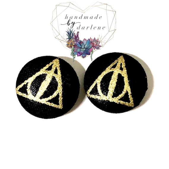 Deathly Hallows Stud Earrings Hypoallergenic Posts