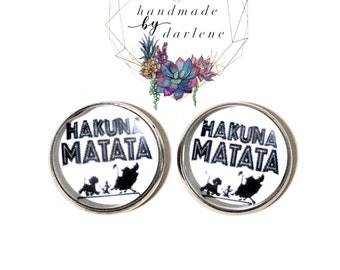 Lion King Earring, Stud earrings, hypoallergenic earrings, earring posts, glass dome earrings