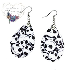 Jack Skellington D-Ears Faux Leather Earrings