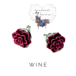 Rose, Succulent Stud Earrings hypoallergenic posts