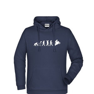 Fun Shirt / Personalisierter Hoodie / Moped Motorrad Mofa Hoodie "Evolution Moped" für Damen oder Herren / Geschenk für Biker