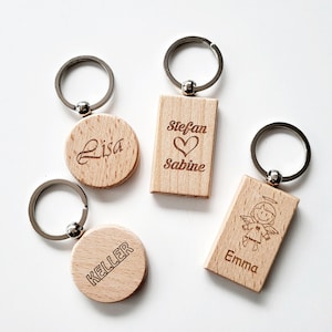 personalisierte Schlüsselanhänger aus Holz, mit Gravur nach Wunsch / personalisierte Geschenke / lustige Geschenkidee