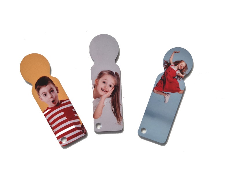 Einkaufswagenlöser und Schlüsselanhänger mit Foto in weiß, individuell bedruckt, mit eigenem Foto, als Ersatz zum Einkaufschip Bild 1