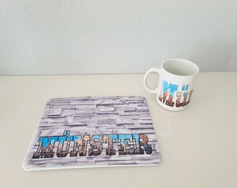 Frühstückbrett + Tasse aus Kunstoff individuelle Tasse und Brettchen nach Wunsch bedruckt mit Motiv oder Foto und Namen