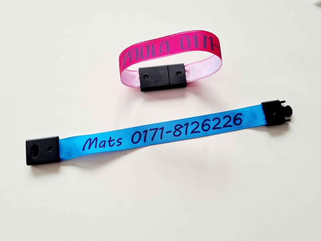 Notfallarmband Für Kinder / SOS / Satin Mit Name & Telefonnummer Ideal