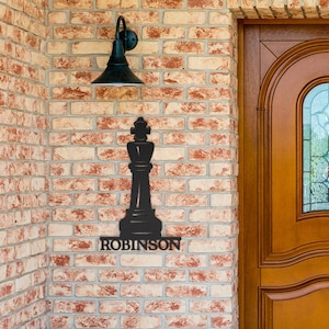 Personalized Chess Piece King Metal Wall Art