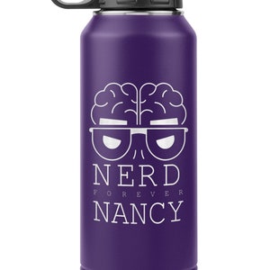 Personalized Nerd Forever 32oz Water Bottle