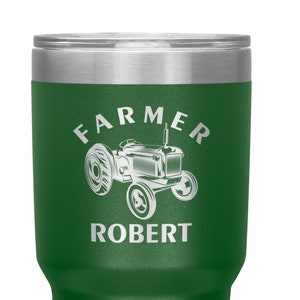 Personalized Farmer Tractor 30oz Travel Coffee Tumbler
