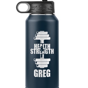 Personalized Gym Workout Health & Strength 32oz Water Bottle
