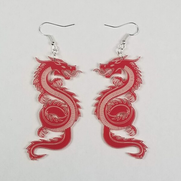 Dragon Earrings (Red)