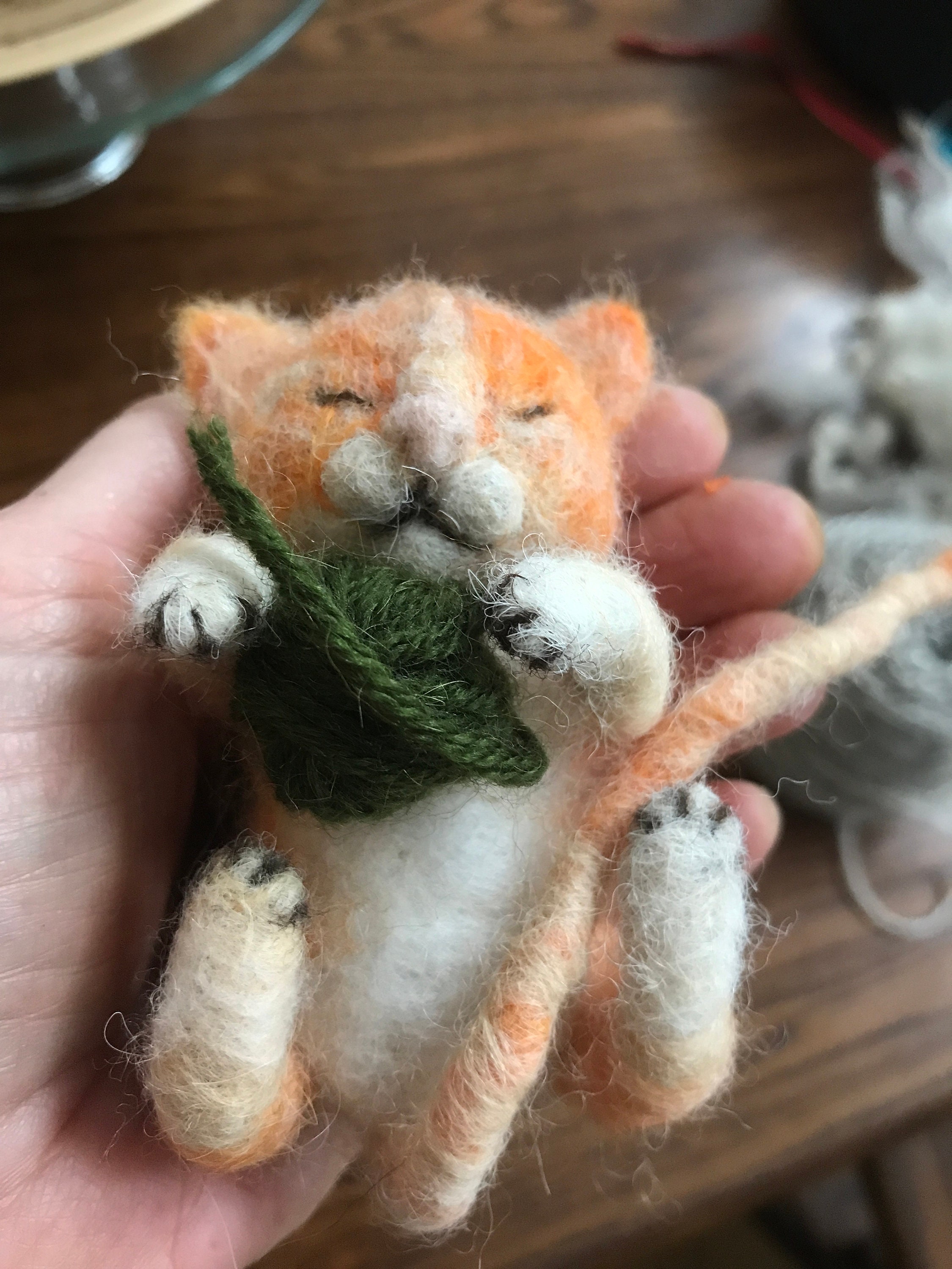 Needle Felting Cat Kit. Felting Wool. Felt Craft Activity. Kitten