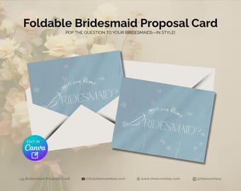 Bridesmaid Proposal Card: Editable Canva Template (Digital Download)