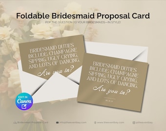 Bridesmaid Proposal Card: Editable Canva Template (Digital Download)