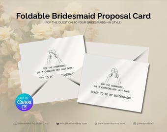 Bridesmaid Proposal Card: Editable Canva Template (Digital Download)