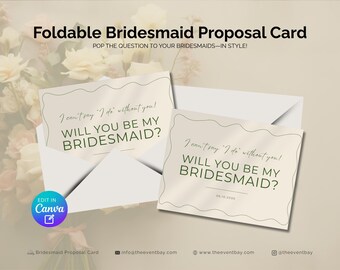 Bridesmaid Proposal Card: Editable Canva Template (Digital Download)