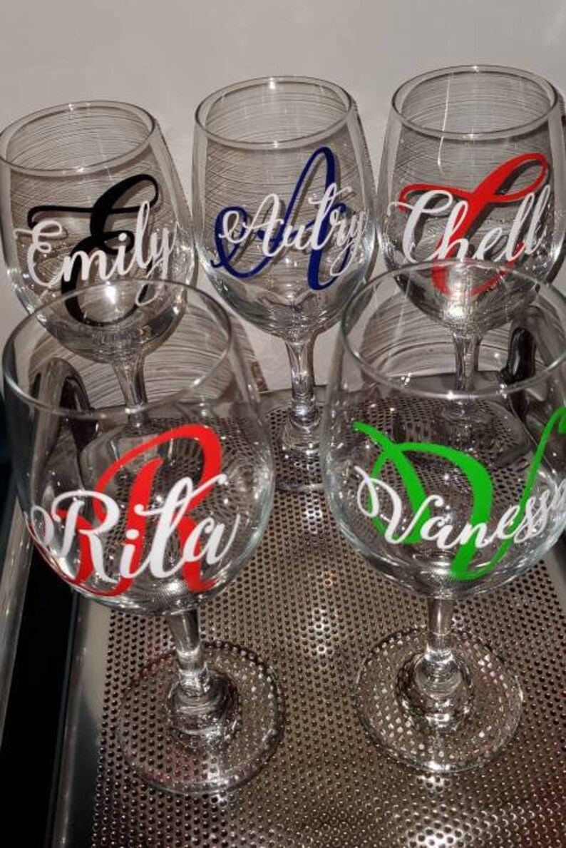Custom Stemless Wine Glass Custom Stem Wine Glass Monogram Etsy