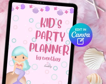Mermaid Kid's Party Planner: Printable Birthday Checklist (Digital Download)