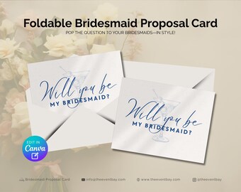 Bridesmaid Proposal Card: Editable Canva Template (Digital Download)