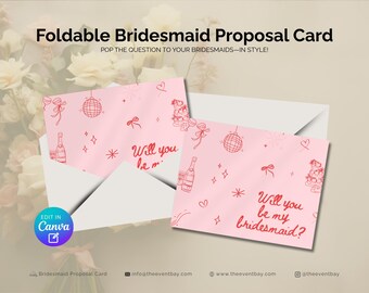 Bridesmaid Proposal Card: Editable Canva Template (Digital Download)