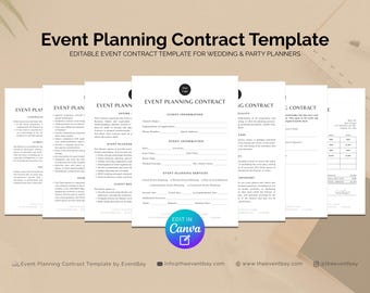 Event Planning Contract Template: Editable Client Agreement (Instant Download, Canva & Word)