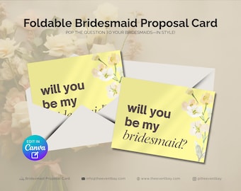 Bridesmaid Proposal Card: Editable Canva Template (Digital Download)