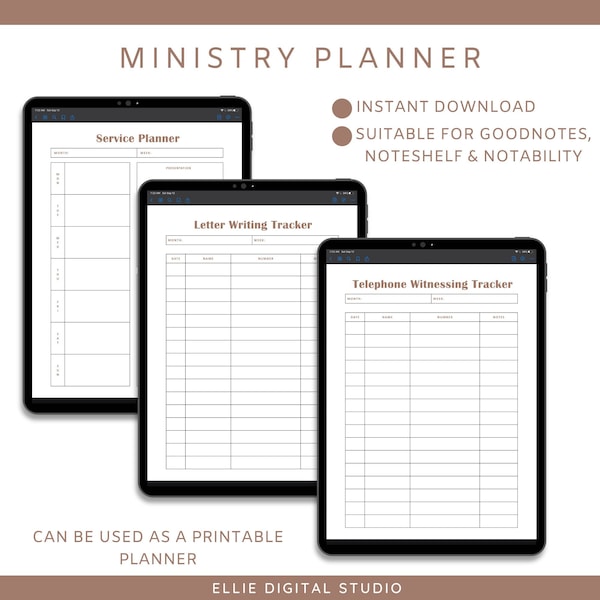 Planificateur de ministère JW | Suivi du service sur le terrain| Planificateur d'horaire du ministère | Planificateur hebdomadaire du ministère | Planificateur numérique JW | Modèles de bonnes notes