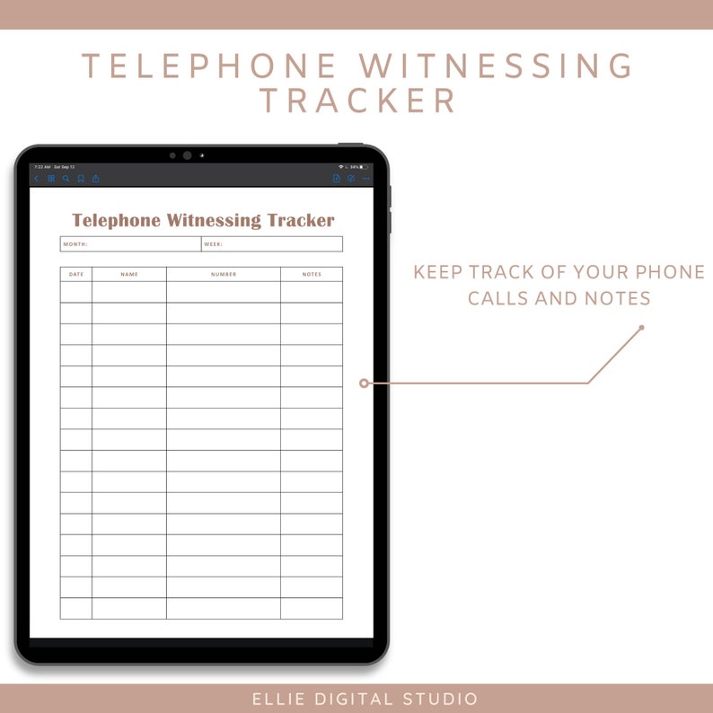 Telephone Witnessing Tacker| Digital Ministry Tracker | Field Service ...