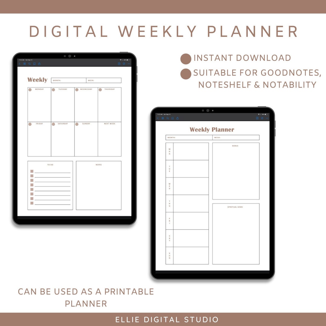 JW Digital Weekly Planner | JW Weekly Schedule | JW Weekly Organizer
