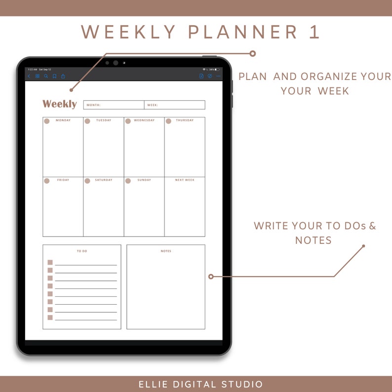 JW Digital Weekly Planner | JW Weekly Schedule | JW Weekly Organizer