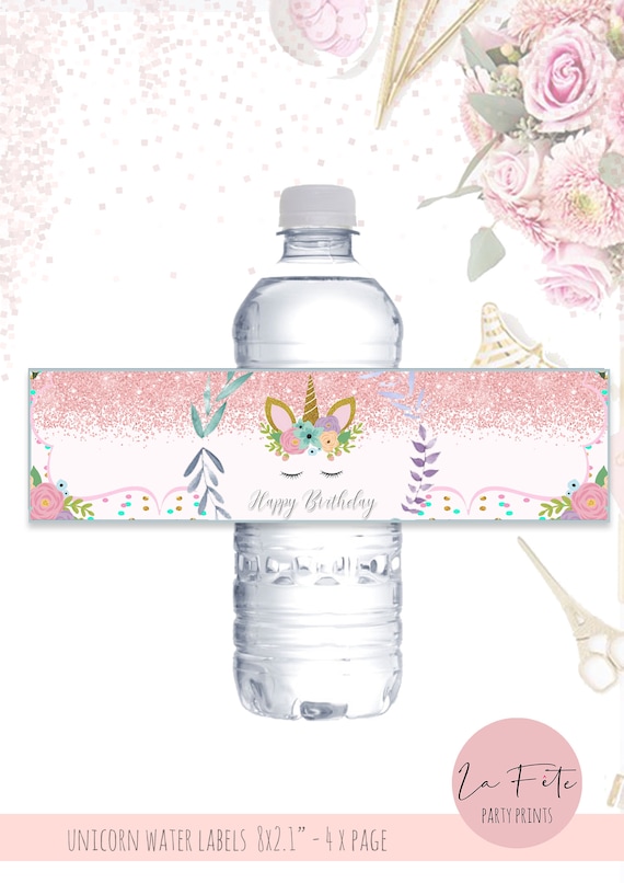 Unicorn Bottle Labels Unicorn Labels Printable Magical Etsy - printable roblox party robux water bottle label template etsy