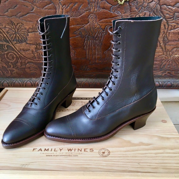 pointy lace up booties