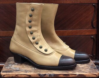 Dernier modèle ! Bottines BUTTON pour femmes, camomille et marron foncé