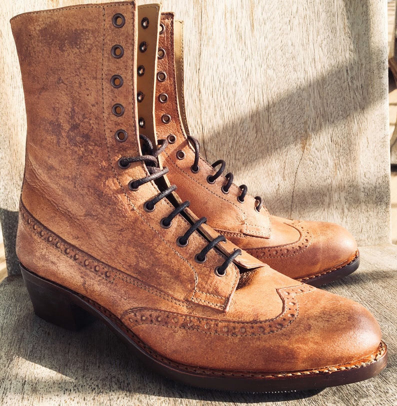 wingtip brogue boots