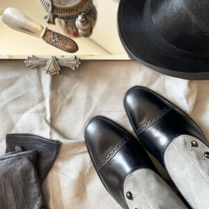 Black and Grey Victorian Men's Button Boots image 2