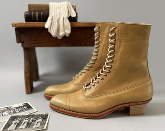 PRE-ORDER Edwardian Pointy toe Lace up Boots