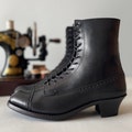 Jet Black Round toe Victorian Walking Boots product logo